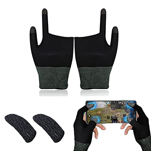 BAYINBROOK Silberfaser Schweißfeste Fingerhandschuhe Touchscreenhandschuhe Daumenfingertasche für PUBG-Handyspiele atmungsaktiv、rutschfest、ultradünn (1Paar) von BAYINBROOK