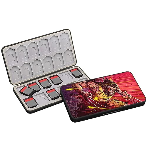 für Switch Spiele Lagerung, Switch Spiele Aufbewahrung,Switch Spiele Hüllen Aufbewahrung,Mit 24 Game Card Slots und 24 Micro SD Karten,Magnetverschluss, Weiches Silikon Futter (DC2406) von BAYINBROOK
