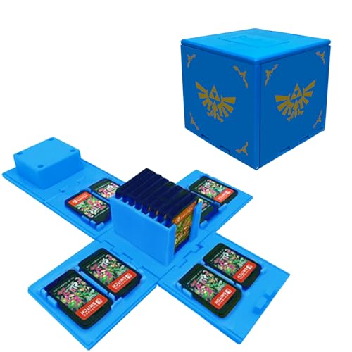 Etui Kompatibel für Nintendo Switch - Passend für bis zu 16 Nintendo Switch Spiele Aufbewahrungssystem Spielkarten Organizer Reisebox Hartschalen Set mit16 Slots Inserts (Blau) von BAYINBROOK