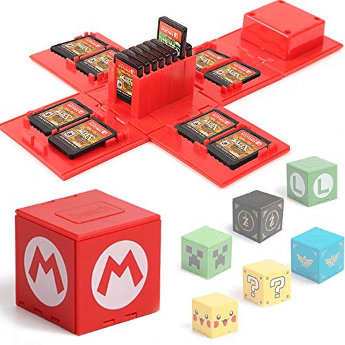 Etui Kompatibel für Nintendo Switch - Passend für bis zu 16 Nintendo Switch Spiele Aufbewahrungssystem Spielkarten Organizer Reisebox Hartschalen Set mit16 Slots Inserts (Rot) von BAYINBROOK