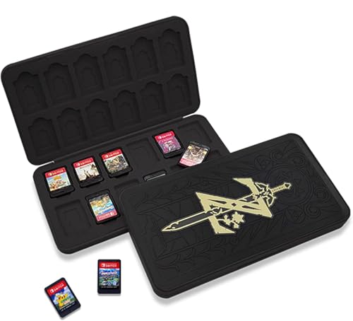 Game Card Case für Nintendo Switch, Silikon Spielkartenhülle Etui Aufbewahrungsbox, Switch Spielkartenhalter Grosse Kapazität für 24 NS 24 TF Karten, mit Geschenk Schlüsselanhänger (Schwarz Zelda) Game Card Case für Nintendo Switch, Silikon Spielkartenhülle Etui Aufbewahrungsbox, Switch Spielkartenhalter Grosse Kapazität für 24 NS 24 TF Karten, mit Geschenk Schlüsselanhänger (Schwarz Zelda) von BAYINBROOK