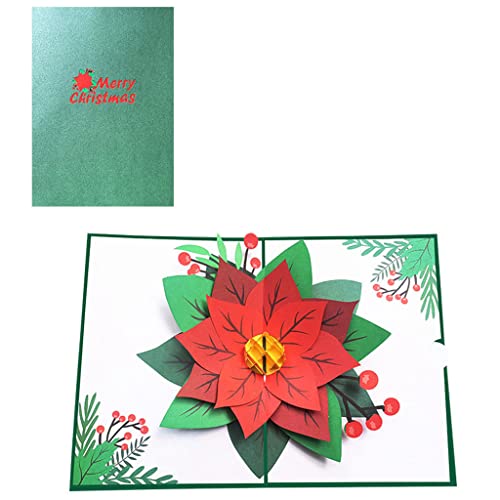 BAYORE 3D Grußkarte Für Weihnachtsstern Handgefertigte Karten Mit Umschlag Für Weihnachten Erntedankfest Neujahr 3D Weihnachtsgrußkarte von BAYORE