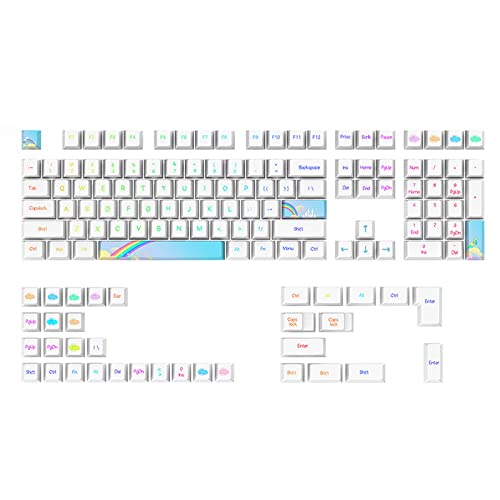 BAYORE Dicke PBT Farbstoff SUB Kirschtastenkappen 130 Tasten Tastenkappe Für 61/68/75/84/980/104/108 Mechanische Tastatur Tastenkappe Elektronisches Spiel PBT Tastenkappen 130-teiliges Set Für Von Mx von BAYORE