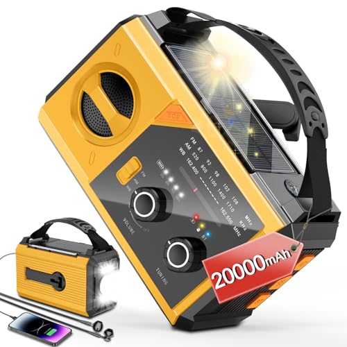 20.000 mAh Notfallradio, 74000 mWh NOAA Wetterradio, kabellose Handkurbel, Solar-AM/FM-Radio mit Schnellladung, wiederaufladbarer Solar-Akku, Taschenlampe, SOS-Alarm, Outdoor-Survival-Ausrüstungs-Set 20.000 mAh Notfallradio, 74000 mWh NOAA Wetterradio, kabellose Handkurbel, Solar-AM/FM-Radio mit Schnellladung, wiederaufladbarer Solar-Akku, Taschenlampe, SOS-Alarm, Outdoor-Survival-Ausrüstungs-Set von BAYTWA