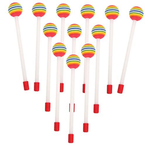 BAZEITFLOW 12Stücke Lollipop Trommelstöcke für Percussion Instrumente Robuste und Langlebige Schlägel Sicher für Anfänger und Profis Kreative Gestaltung für Junge Schlagzeuger von BAZEITFLOW