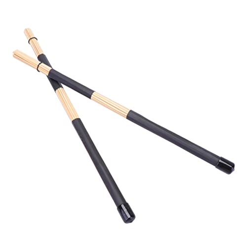 BAZEITFLOW 1Paar Hölzerner Trommelstock mit Gummigriff Drumsticks für Sanften für Schlagzeuger und Percussion Enthusiasten Schwarz von BAZEITFLOW