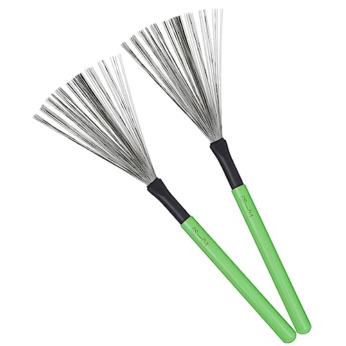 BAZEITFLOW 1Paar Trommelbürsten mit Ahorngriff Hochwertige Drahtbürsten für Schlagzeug und Percussioninstrumente Langlebig Einfach zu Handhaben Anfänger und Profis von BAZEITFLOW