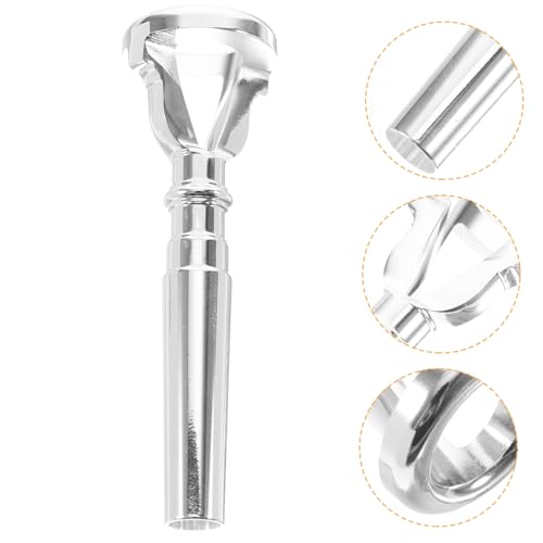 BAZEITFLOW 1Satz Professioneller Trompeten Mundstück Trainer Einstellbarer Lippen Vibrationshelfer für Lernwerkzeug für Trompetenübungen Silberfarbenes Design von BAZEITFLOW
