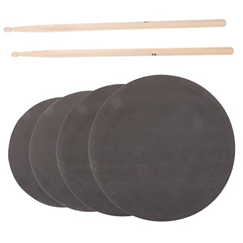 BAZEITFLOW 1Satz Tragbares Schlagzeug Übungspad Kit mit Schalldämpferpolster und Drumsticks für Anfänger und Profis Drum Pads für Musikstile von BAZEITFLOW