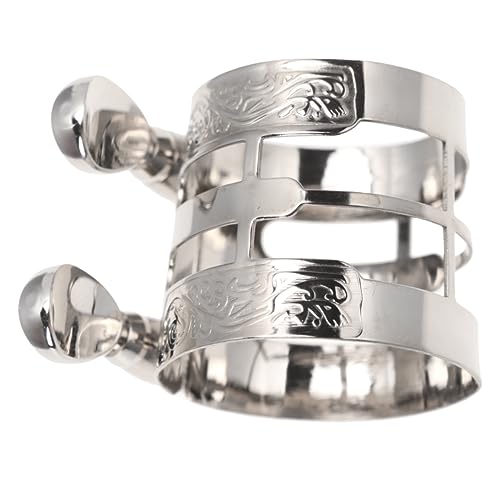 BAZEITFLOW 1Stück Altsaxophon Kopfkarten Nickel Mundstückschutz für Künstler E Flöte Embossed Saxophon Whistle Clip für Anfänger Hochwertiges Design Langlebig und Elegant von BAZEITFLOW