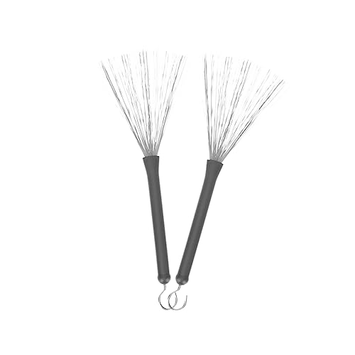 BAZEITFLOW 2Stücke Jazz Drum Drahtbürsten aus Rückziehbare Trommelbürsten für Mehr Artikulation und Volumen Jazz Drum Sets und für Anfänger von BAZEITFLOW