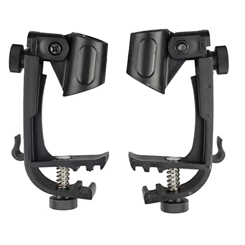 BAZEITFLOW 2Stücke Trommelmikrofonklammern Einstellbare Mikrofonclips für Drum Kit und Percussion Instrumente Tragbar und Leicht für Verschiedene Mikrofonmodelle von BAZEITFLOW