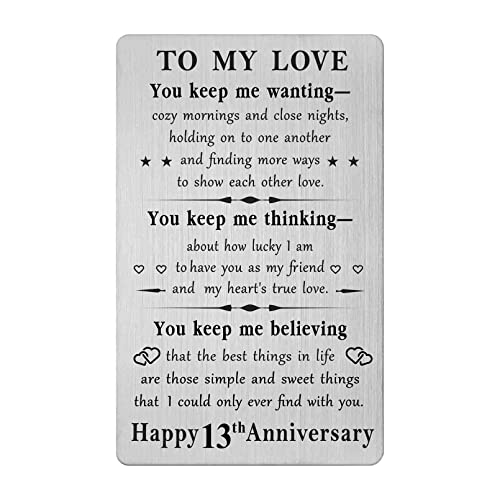 Karte zum 13. Hochzeitstag, Stahlgravur, Karte zum 13. Hochzeitstag, Geschenke für Ihn, Ehemann, Ehefrau Karte zum 13. Hochzeitstag, Stahlgravur, Karte zum 13. Hochzeitstag, Geschenke für Ihn, Ehemann, Ehefrau von BAZLJY