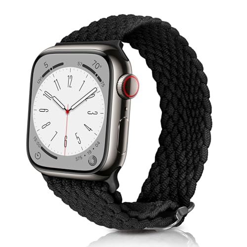 BAZO Gewebe Armband Kompatibel mit Apple Watch Armband 40mm, 41mm, 38mm für Damen/Herren Rutschfestes Gewebtes Elastisches Dehnbares Nylonband für iWatch Series 9 SE 8 7 6 5 4 3 2 1 von BAZO