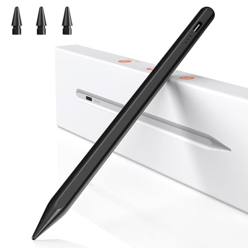BAZO Stift für iPad - 2018-2025 Pencil 2. Generation mit Schnellladeleistung Palm Rejection und Neigungssensitivität Stylus für Pro 13''/12,9''/11''/ für iPad 6-11/A16/Mini 5/6.Gen/Air 3/4/5-Schwarz von BAZO