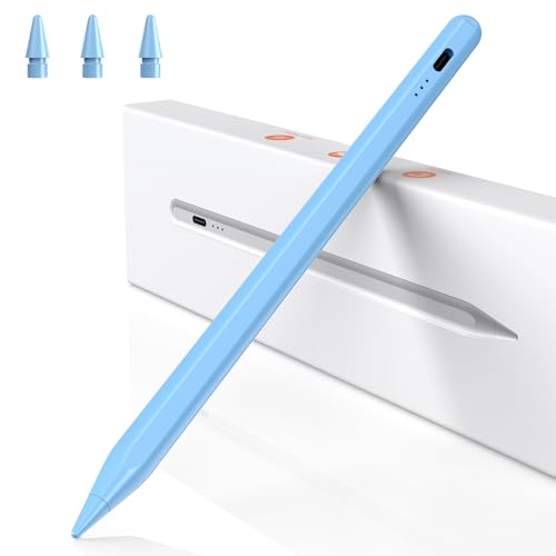 BAZO Stift für iPad - 2018-2025 Pencil 2. Generation mit Schnellladeleistung Palm Rejection und Neigungssensitivität Stylus für Pro 13''/12,9''/11''/ für iPad 6-11/A16/Mini 5/6.Gen/Air 3/4/5-Blau von BAZO