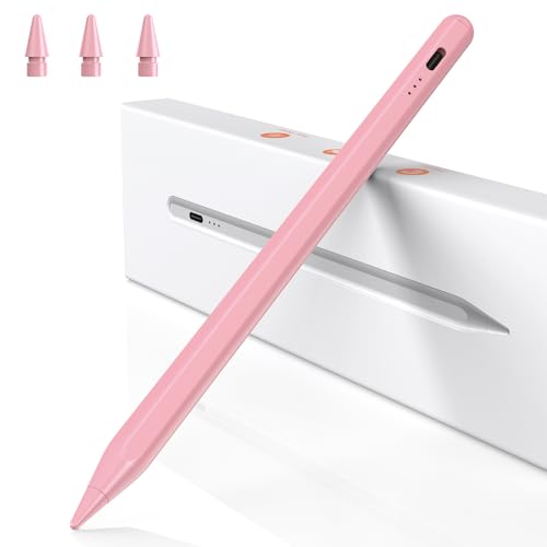 BAZO Stift für iPad - 2018-2025 Pencil 2. Generation mit Schnellladeleistung Palm Rejection und Neigungssensitivität Stylus für Pro 13''/12,9''/11''/ für iPad 6-11/A16/Mini 5/6.Gen/Air 3/4/5-Rosa von BAZO