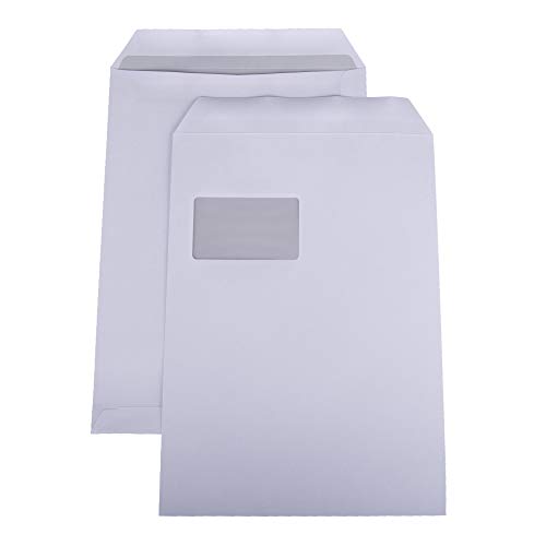 1000 Briefumschläge DIN C4 229 x 324 mm mit Fenster weiß selbstklebend Umschläge Kuvert von BB-Verpackungen