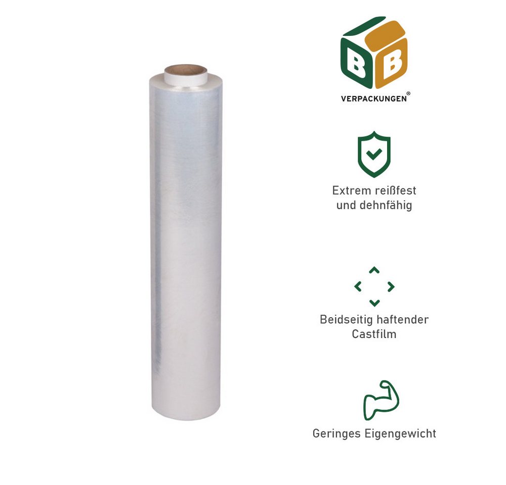 BB-Verpackungen Schutzfolie Handstretchfolie transparent, (1-St), 17 my, 450 mm x 200 m von BB-Verpackungen