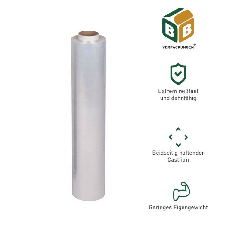 BB-Verpackungen Schutzfolie Handstretchfolie transparent, (1-St), 17 my, 450 mm x 200 m von BB-Verpackungen