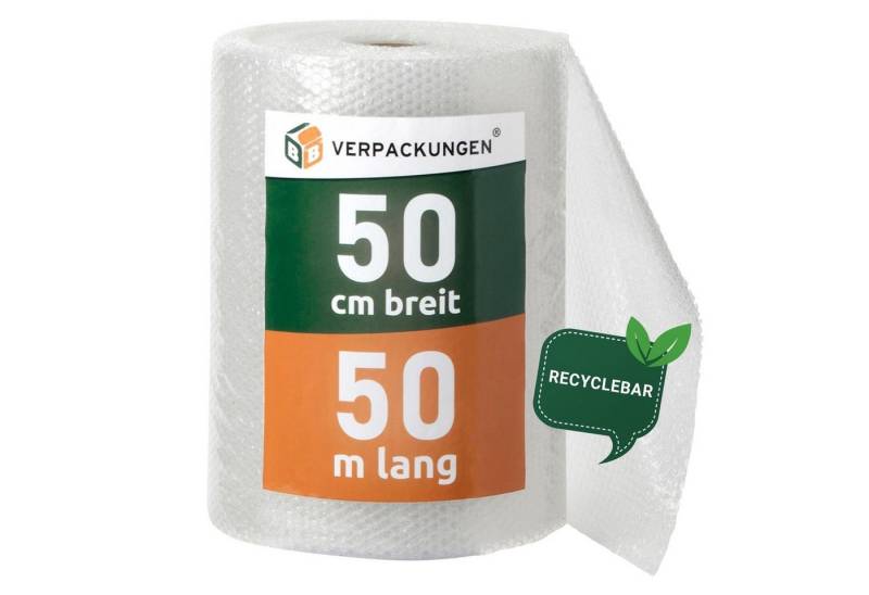 BB-Verpackungen Schutzfolie Luftpolsterfolie, (5-St), 2-lagig, 0,5 x 50 m, 60 my von BB-Verpackungen