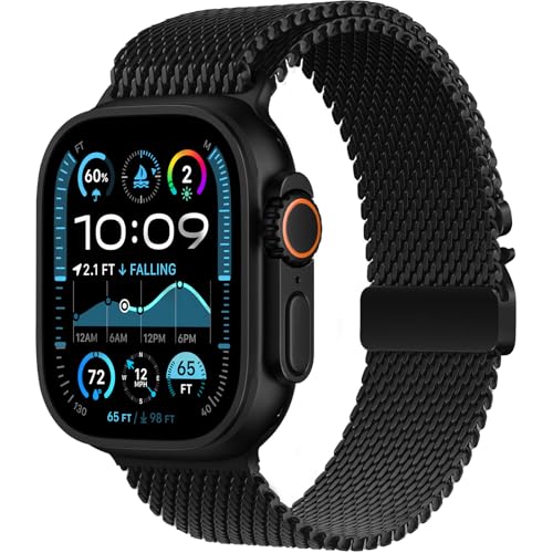 Milanaise Loop Armbänder Kompatibel mit Apple Watch Armband Ultra 2/Ultra 49mm 46mm 45mm 44mm Herren Damen, Einstellbar Metall Armband für iWatch Serie 10 SE 9 8 7 6 5 4, Schließe im Fallschirm-Stil Milanaise Loop Armbänder Kompatibel mit Apple Watch Armband Ultra 2/Ultra 49mm 46mm 45mm 44mm Herren Damen, Einstellbar Metall Armband für iWatch Serie 10 SE 9 8 7 6 5 4, Schließe im Fallschirm-Stil von BBAMEN