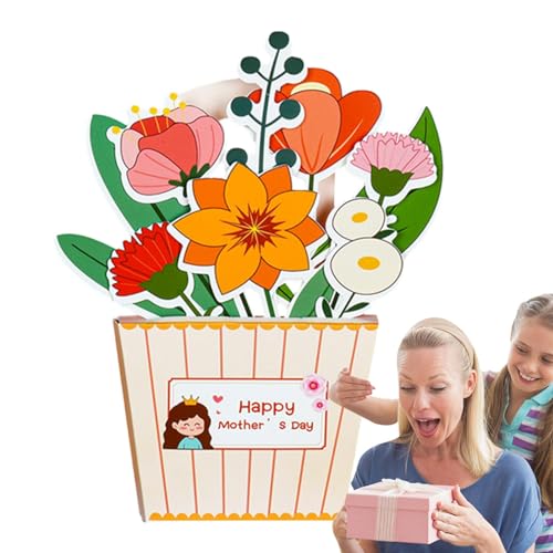Muttertagskarte für Mama,Muttertagsgrußkarte - Kreative, ästhetische 3D-Blumenkarte mit „Ich liebe dich“ - Erinnerungskarte zum Muttertag, unvergessliche, exquisite Grußkarten für Oma und Ehefrau von BBAUER