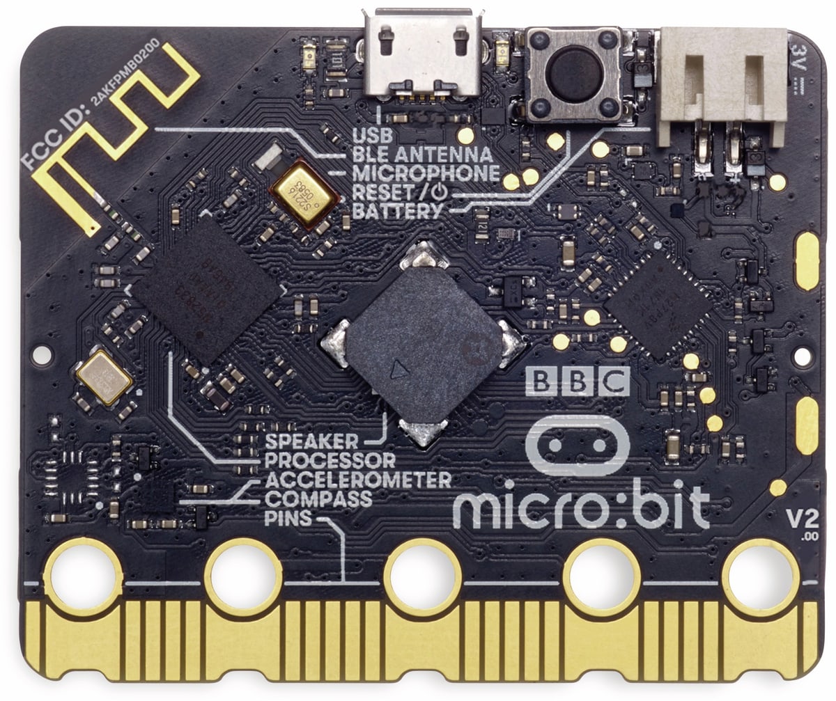 BBC MICRO:BIT 2 in Einzelverpackung (ohne Zubehör) Antistatic Beutel m. Aufkleber von BBC Micro:Bit