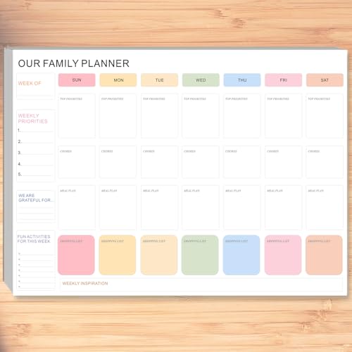 Familienwochenplaner A3 52 Abreißblätter Tages- und Wochenkalender mit Essensplan, Hausarbeit, Einkaufsliste Familienwochenplaner A3 52 Abreißblätter Tages- und Wochenkalender mit Essensplan, Hausarbeit, Einkaufsliste von BBRGIRL