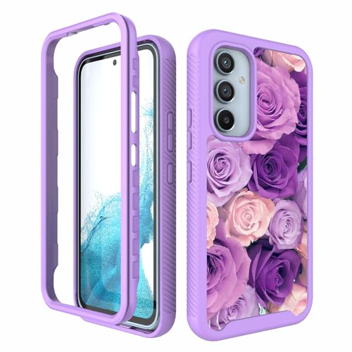 Schutzhülle für Samsung Galaxy A54 5G, Violette Rose, Samsung A54 5G, Hülle 17,3 cm (6,8 Zoll), Samsung Galaxy A54 Hülle, robustes Silikon, robust, stoßfest, für Samsung A 54, Schutzhülle von BBSujane