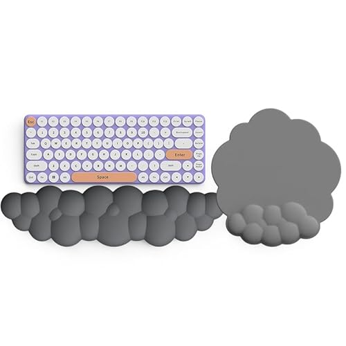 BBTISG Handgelenkauflage Set für Tastatur und Maus, Memory Foam Tastatur Handgelenkauflage Ergonomische Tastatur Handgelenkauflage mit Rutschfester Basis für Computer, Laptop (Grau) von BBTISG