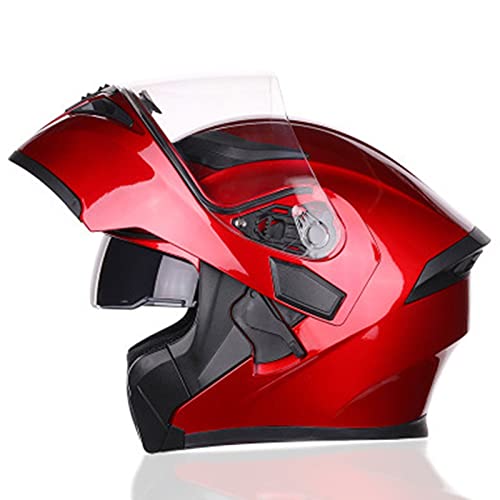 Integralhelm Klapphelm Modularer Motorradhelm DOT/ECE Zugelassener Motorrad Crash Helm Flip Up Dual Visor Helm Für Männer Frauen Erwachsene Modularer Motorrad Street Bike Helm Red,M Integralhelm Klapphelm Modularer Motorradhelm DOT/ECE Zugelassener Motorrad Crash Helm Flip Up Dual Visor Helm Für Männer Frauen Erwachsene Modularer Motorrad Street Bike Helm Red,M von BCBKD