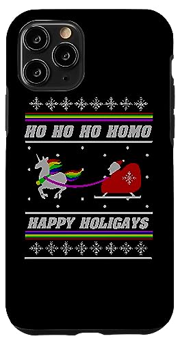 Hülle für iPhone 11 Pro Ho Ho Ho Homo Happy Holigays LGBT Ugly Christmas Sweater von BCC Santa's Christmas Shirts & Weihnachtsgeschenke