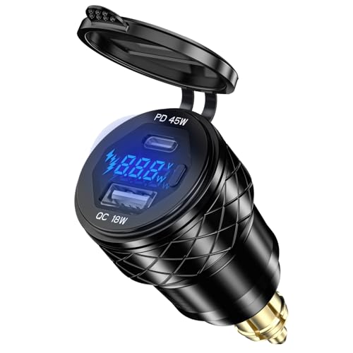 45W PD USB Din Hella Steckdose für BMW Motorrad, 18W QC 3.0 Zigarettenanzünder USB Adapter USB C Einbau Buchse Mit Schalter & LED Volmeter für 12V-24V Ducati Triumph KTM Motorrad Boot LKW Wohnwagen 45W PD USB Din Hella Steckdose für BMW Motorrad, 18W QC 3.0 Zigarettenanzünder USB Adapter USB C Einbau Buchse Mit Schalter & LED Volmeter für 12V-24V Ducati Triumph KTM Motorrad Boot LKW Wohnwagen von BCEY