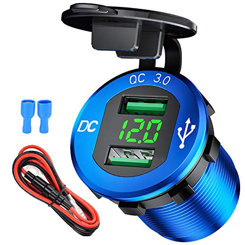 USB Auto Steckdose Schnelle Ladung Dual Auto Ladegerät 12V/24V 36W USB KFZ Ladegerät QC 3.0 wasserdichte Universalität Auto Zigarettenanzünder Adapter für Motorrad, Wohnwagen, Boot,LKW USB Auto Steckdose Schnelle Ladung Dual Auto Ladegerät 12V/24V 36W USB KFZ Ladegerät QC 3.0 wasserdichte Universalität Auto Zigarettenanzünder Adapter für Motorrad, Wohnwagen, Boot,LKW von BCEY
