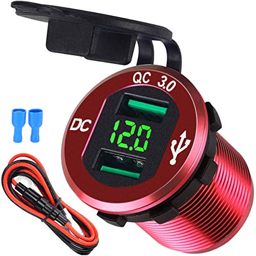 USB Auto Steckdose Schnelle Ladung Dual Auto Ladegerät 12V/24V 36W USB KFZ Ladegerät QC 3.0 wasserdichte Universalität Auto Zigarettenanzünder Adapter für Motorrad, Wohnwagen, Boot,LKW USB Auto Steckdose Schnelle Ladung Dual Auto Ladegerät 12V/24V 36W USB KFZ Ladegerät QC 3.0 wasserdichte Universalität Auto Zigarettenanzünder Adapter für Motorrad, Wohnwagen, Boot,LKW von BCEY