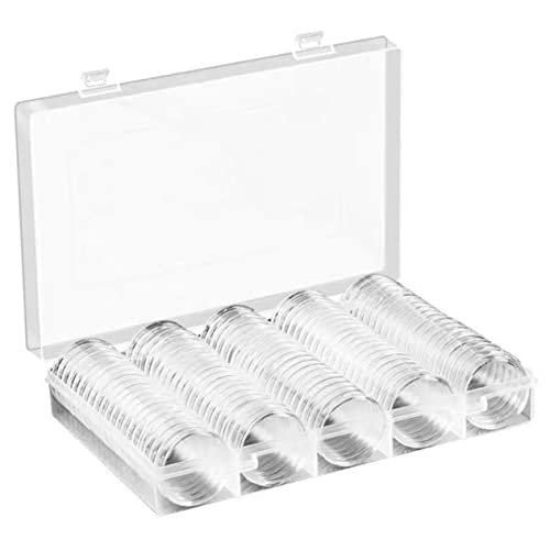 BCOATH 100Stücke Klarer Münzhalter Transparente Münzschutzbox Für Münzsammler Stapelbar Für Aufbewahrung Sammlermünzen von BCOATH