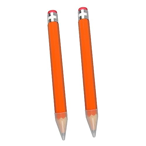 BCOATH 2Stücke Großer Bleistift Holz Schreibstift für Zeichnen und Stift Requisiten Zufälligen Orangetönen für Schulbedarf und Aktivitäten von BCOATH