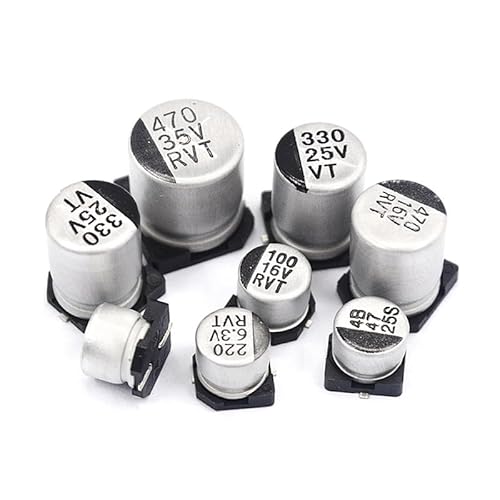 BCOMFY 10PCS SMD-Elektrolytkondensator 6,3V-400V, 1-2200UF, Aluminium, Elektrolyt, Rund, Aufputzmontage, Elektronikbauteil, Capacitor, Kondensator von BCOMFY