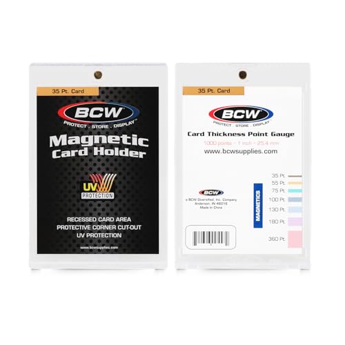 BCW 35 PT Magnetischer Kartenhalter - 10er Pack | 2-teiliges Design mit Goldmagnet für Sammelkarten | Robustes schützendes Kartenetui mit versenkten Pfeilspitzenecken | Magnetische Kartenhalter für von BCW