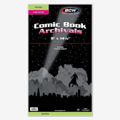 BCW Mylar Graded Comic Book Bags 2-MIL (25 Stück) von BCW