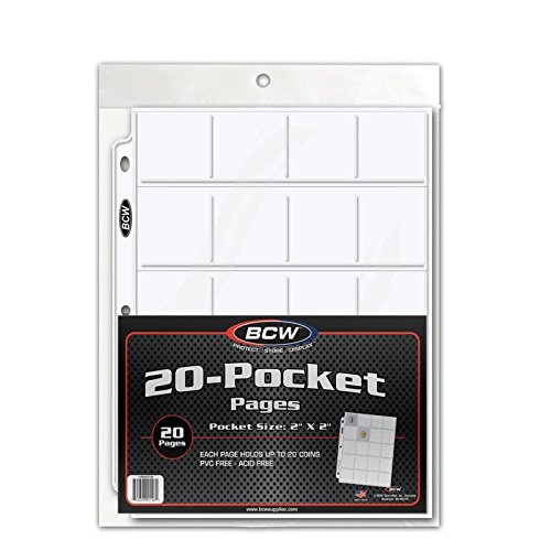BCW Pro 20-Pocket Protective Page (20Ct Pack) Fits Most 3 Ring Binders von BCW