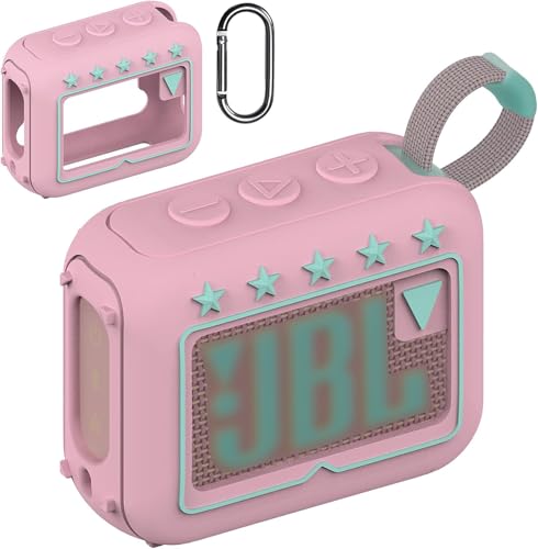 BCWEGION Silikon Schutzhülle Abdeckung für JBL GO 4 Portable Bluetooth Lautsprecher, weiche Schutzhülle für JBL GO 4 Portable Bluetooth Lautsprecher Zubehör (nur Fall) von BCWEGION