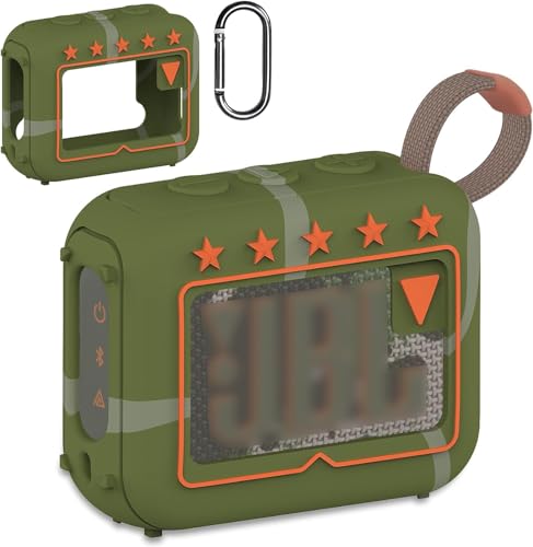 BCWEGION Silikon Schutzhülle Abdeckung für JBL GO 4 Portable Bluetooth Lautsprecher, weiche Schutzhülle für JBL GO 4 Portable Bluetooth Lautsprecher Zubehör (nur Fall) von BCWEGION