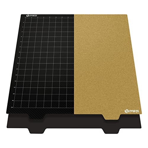 BCZAMD 300x300mm/11.8 in 3D Drucker Plattform 2022 Upgrade JanusBPS-PET Bauplatte Pulver Gold PEI+PET Carbonn Fiberr Federstahlblech mit maagnetiischem Aufkleber f¨¹r Cr10 V2 Ender 6 Lulzbt Taz Bett von BCZAMD