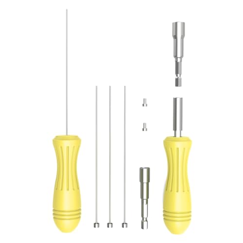 BCZAMD 3D Drucker Extruder Hot End Düse Throughfeed Filament Noclogge Kits: Upgrade-Zubehör Werkzeug-Reinigungs-Kit Einstellbare Unclogging Trimmen Entfernung - Hülse M7 M8 Gelber Griff von BCZAMD