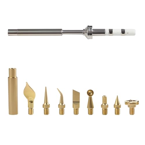 BCZAMD 3D Drucker Zubehör Heat Set Insert Tool TS100 936 Soldering Iron Adapter: 8Pcs Finished Messing Trimmen Kopf mit Stecker mit Gewinde Mating Design für 3D Druck Filament Kunststoff drucken von BCZAMD