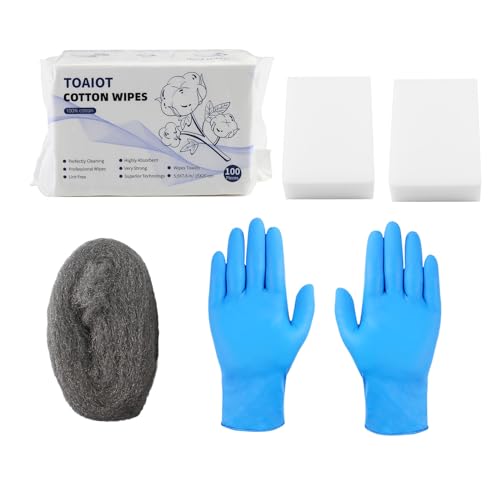 BCZAMD 3D Drucker Zubehör - Plattform Reinigungsset: Baumwolltuch Polierte Stahlwolle Schwamm Radiergummi Reinigungswerkzeug für Resin Mat Glas PEI PEO Heatbed Oberfläche Rückstand zu entfernen von BCZAMD