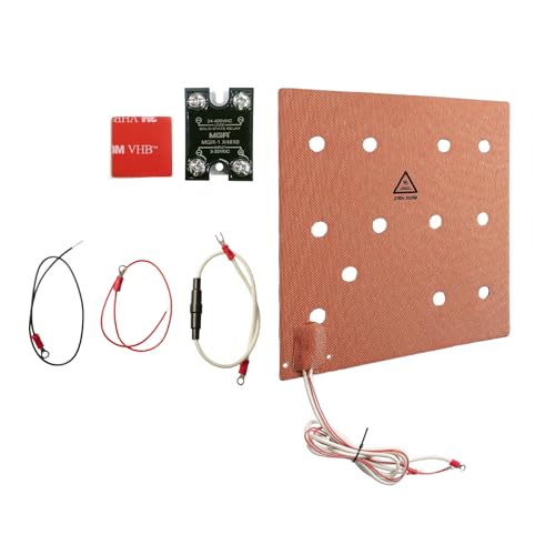 BCZAMD Anycubi Vyper 3D Drucker Zubehör - 220V 350W Silikon Heizmatte 263×248mm: DIY Gummi-Heizmatte mit NTC 100K Thermistor Schnelles Heizen Kompatibel Vyper 265×250mm Aluminium Bauplatte von BCZAMD