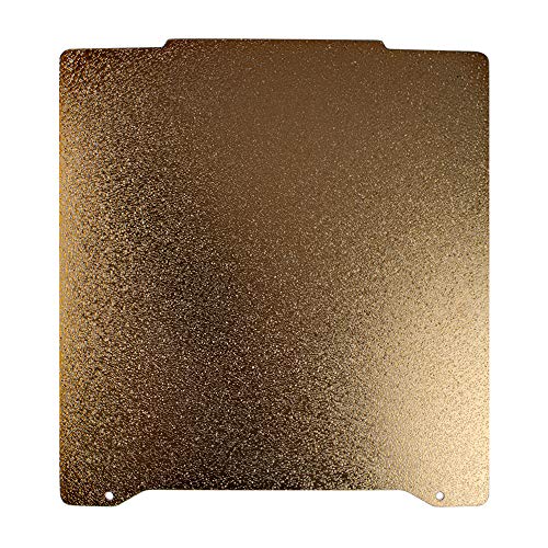 BCZAMD Prus Mini Upgrade-Teile Federstahlblech Doppelseitig strukturierte PEI-Pulverbeschichtete Bauplatte für Prus Mini-Kopfbettoberfläche, 196,3 x 190 mm Gold (7,7 x 7,4 Zoll) von BCZAMD